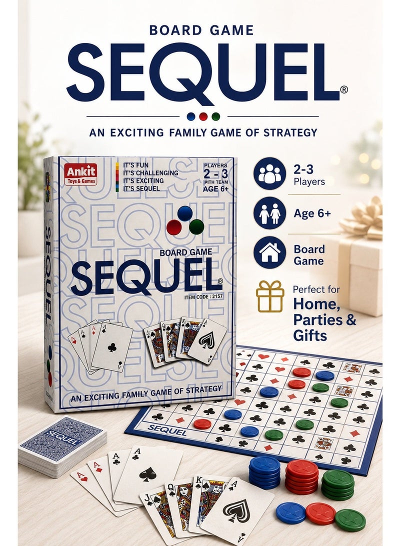 Family Strategy Board Game for 2–3 Players, Card & Chip Matching Game with Playing Cards, Colored Tokens & Game Board, Fun Indoor Table Game for Kids Age 6+ & Adults - Image 3