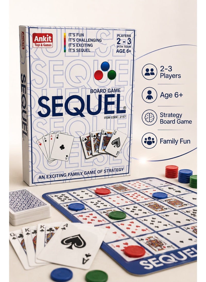 Family Strategy Board Game for 2–3 Players, Card & Chip Matching Game with Playing Cards, Colored Tokens & Game Board, Fun Indoor Table Game for Kids Age 6+ & Adults - Image 4
