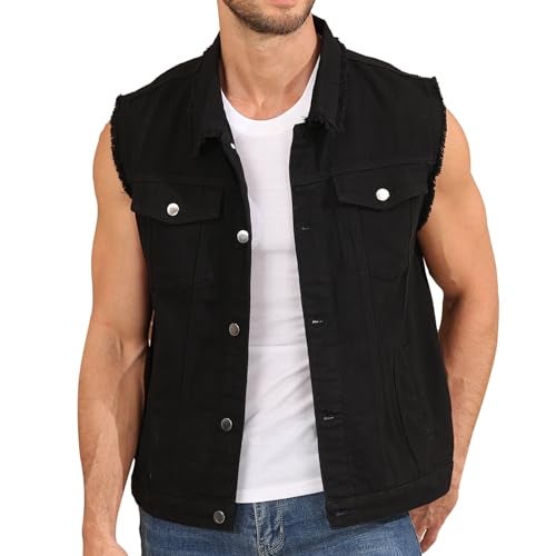 Weiai Denim Vest Men Vintage Casual Jean Jacket Sleeveless Outerwear - Image 1