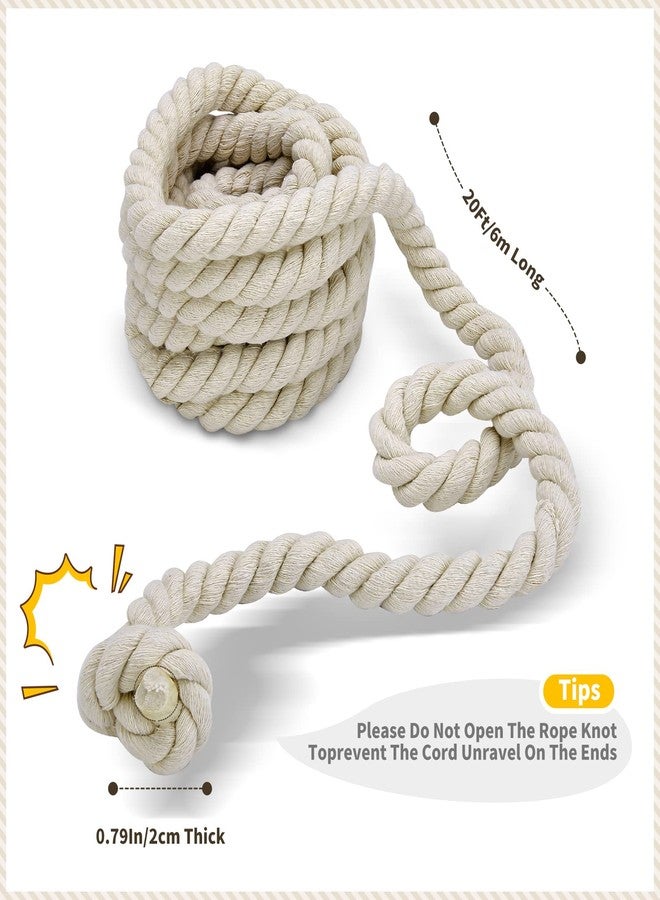 Redllo 20FT Tug of War Rope for Kids and Adults,Outdoor Games Field Day Family Reunion Birthday Party Games, Summer Outside Yard Backyard Lawn Games, Camping Picnic Carnival Games (Off-White, 20FT) - Image 3