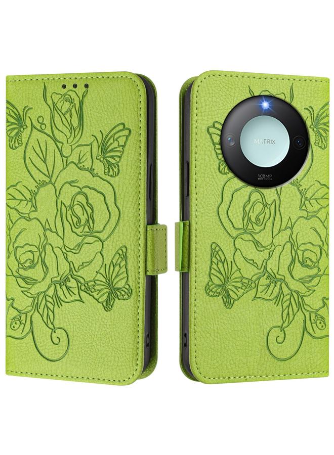 S-TOP Case For Honor X9c Smart 5G Embossed Rose RFID Anti-theft Leather Phone Case - Image 2