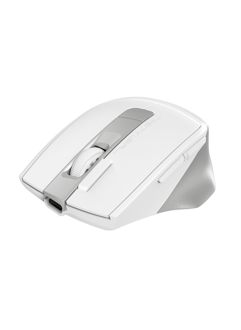 A4TECH Fstyler Dual-Functions Rechargeable Mouse, [ Desk + Air ] Bluetooth & 2.4GHz Air Illuminate FB45CS Air2, Switch up to 3 Devices, DPI 1000-1200-1600-2000, For Windows / Mac / Chrome OS / Android, White  - Image 2