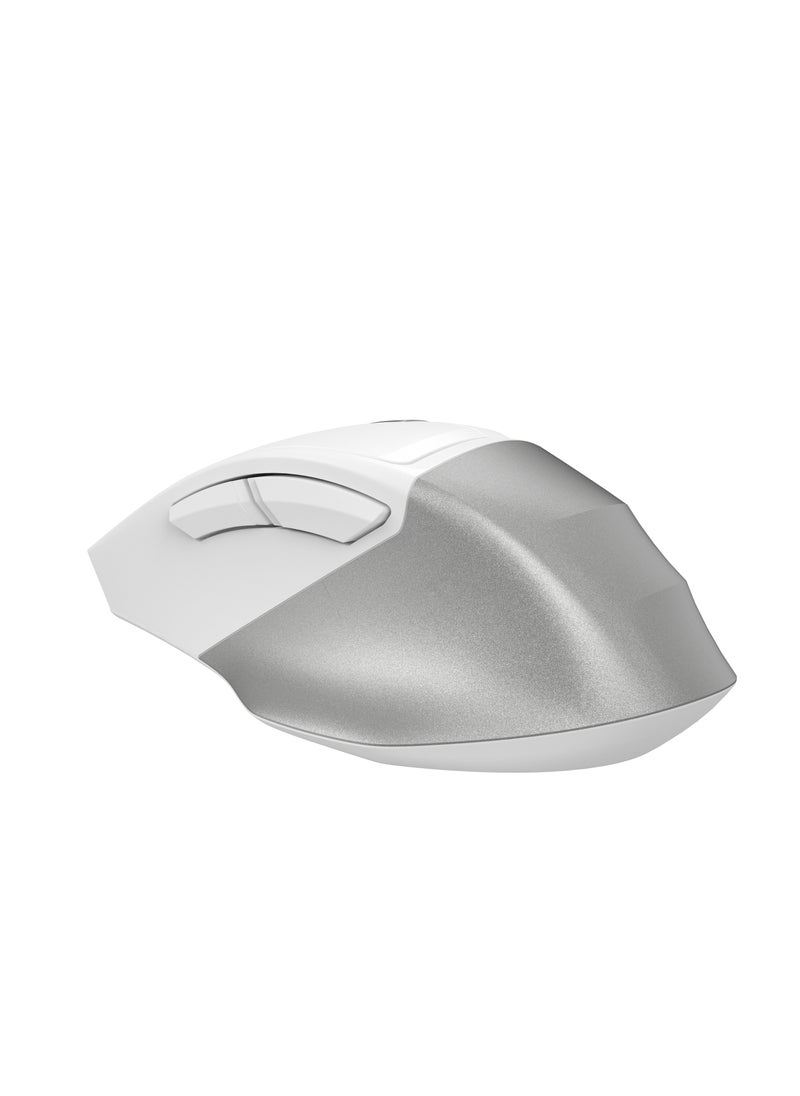 ماوس Fstyler ثنائي الوظائف قابل لإعادة الشحن، [مكتب + هوائي] بلوتوث و2.4 جيجا هرتز Air Illuminate FB45CS Air2، قابل للتبديل حتى 3 أجهزة، لنظام التشغيل Windows/Mac/Chrome OS/Android، أبيض
