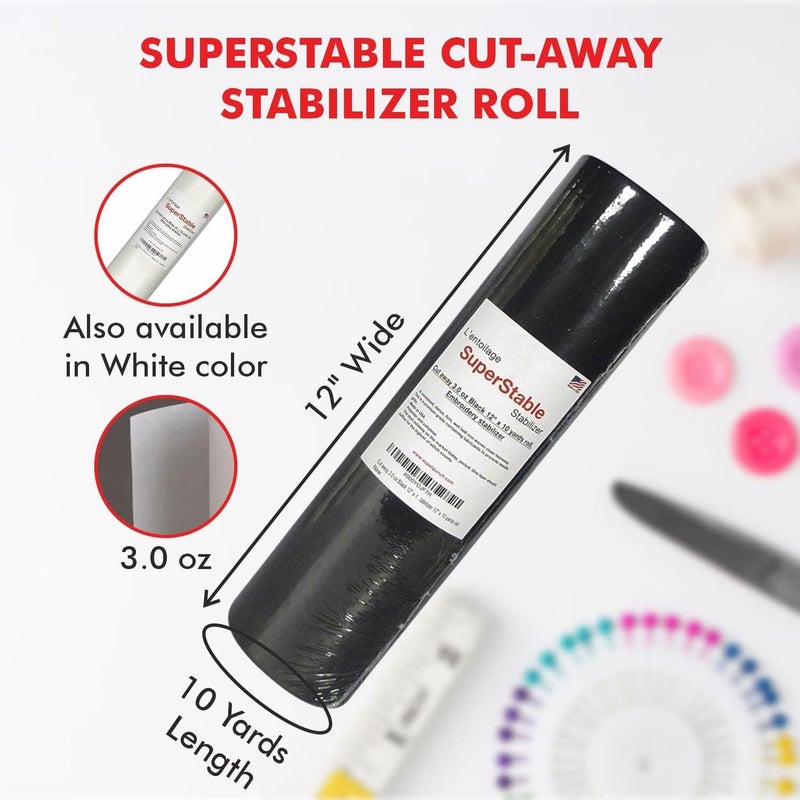 Superpunch Cutaway 3.0 oz Stabilizer, SuperStable Black Thick Cut Away for Embroidery – 7.5 inch x 8 inch, 500 Precut Sheets Superstable Machine Stabilizers Backing, Made in USA (Black) - Image 2