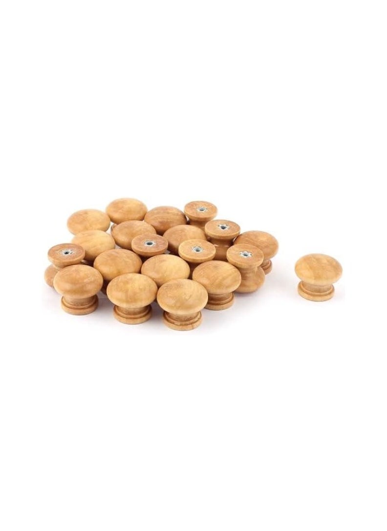 KNP KNP Pine Finish Wooden Knob Drawer Knobs and Pulls Wooden Round Shaped Drawer Handles Cabinet Knobs for Home (50mm) 8 pcs  - Image 1