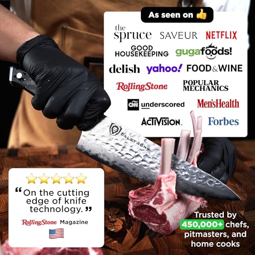 Dalstrong Professional Chef Knife - 8” Blade - Shogun Series ELITE - Damascus Chef Knife - Japanese AUS-10V Super Steel - G10 Black Handle - Razor Sharp - Chef Knife with Sheath - Image 2