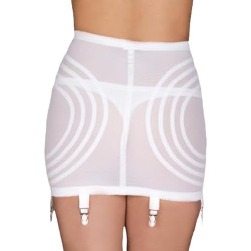 Rago Style 1359 | Open Bottom Girdle Firm Control | XS–8X | Made in USA | Waist, Hip & Tummy Shaper | Six Garters | White / 6X/42 - Image 2