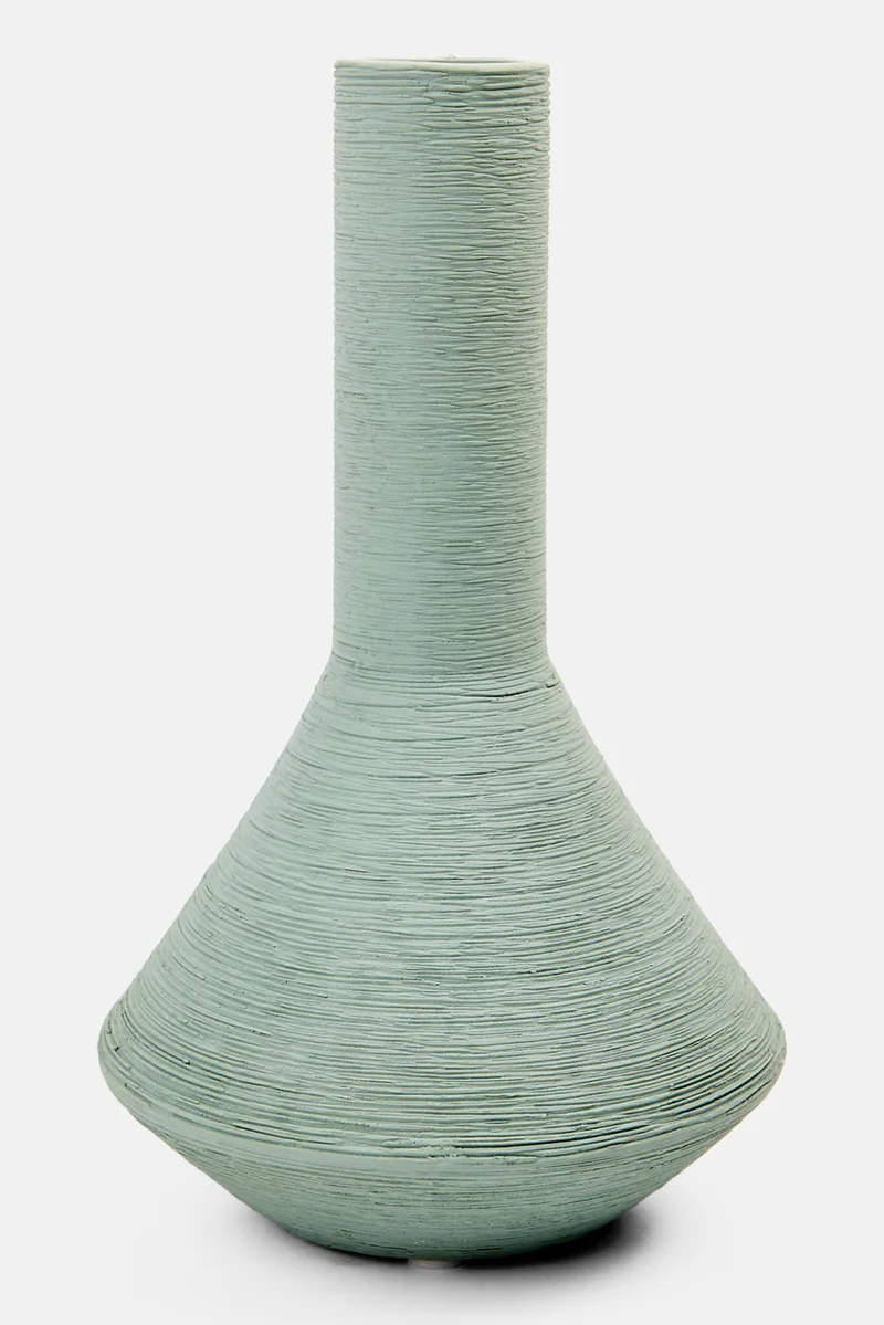 Muy Mucho Feeling Good At Home Textured Flower Vase 22 H x 14 W cm, Slate Blue