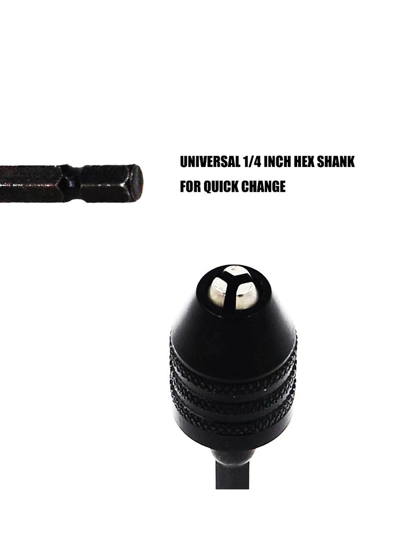 Yakumuz - Mini Drill Chuck Adapter Yakumuz 2 PCS Keyless Quick Change Mini Drill Chuck Converter 1/4” Hex Shank for Micro Drill Bit Chuck Conversion Tool (0.3-6.5mm+0.3-3.6mm) - Image 1