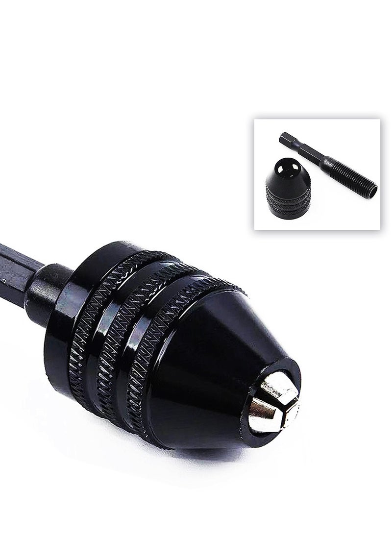 Yakumuz - Mini Drill Chuck Adapter Yakumuz 2 PCS Keyless Quick Change Mini Drill Chuck Converter 1/4” Hex Shank for Micro Drill Bit Chuck Conversion Tool (0.3-6.5mm+0.3-3.6mm) - Image 1
