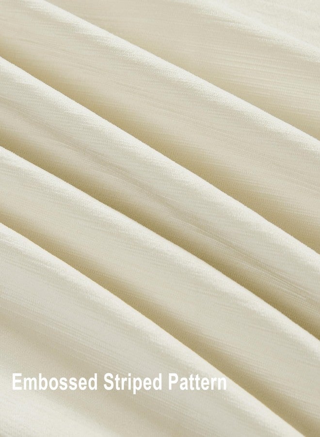 Vision Home Champagne Ivory Velvet Pinch Pleated Full Blackout Curtains Room Darkening Pleat Velvet Drapes 95 inch for Living Room Bedroom Thermal Insulated Window Panels with Hooks 40"Wx95"Lx2,Beige - Image 5