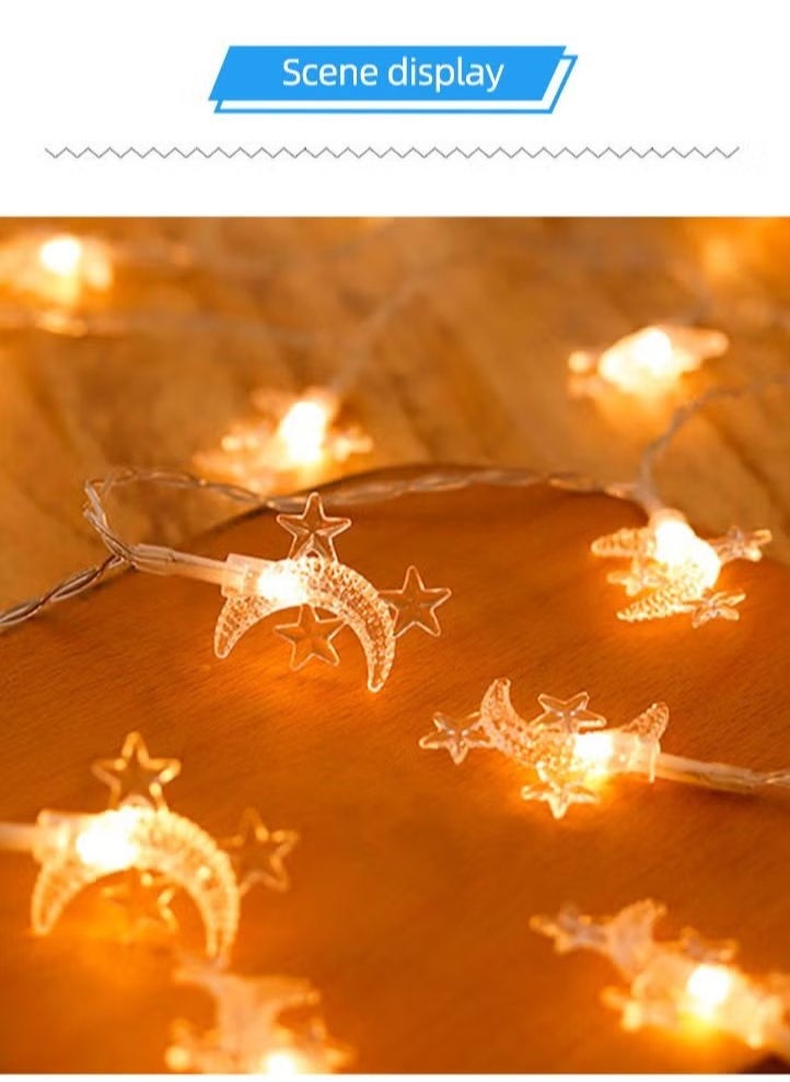 Generic Ramadan String Lights - Moon Star Fairy Lamp for Home  Festival Decor Ramadan Decor Battery Operated  - Image 3