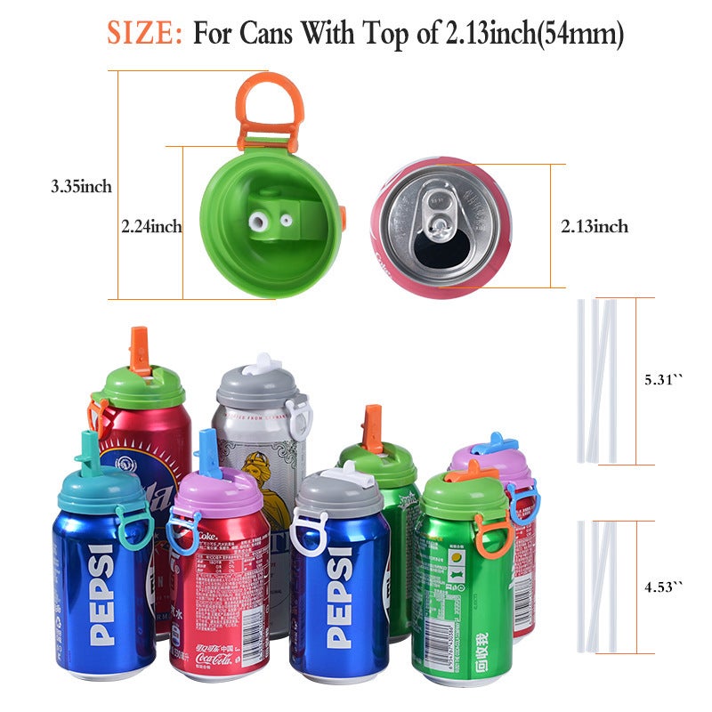 Silicone Straws Soda Can Covers - Leak-Proof, Easy to Use, and Durable - Image 5