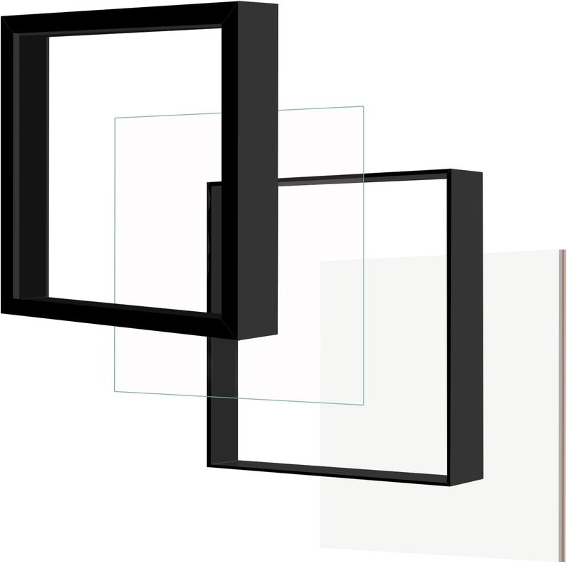 Picrit 10x10 Shadow Box Frame, Display Case Box with High Definition Real Glass and Black Back for Memorabilia, Baby Items, Wedding Memories, Crafts, Tickets and Photos, Black - Image 3