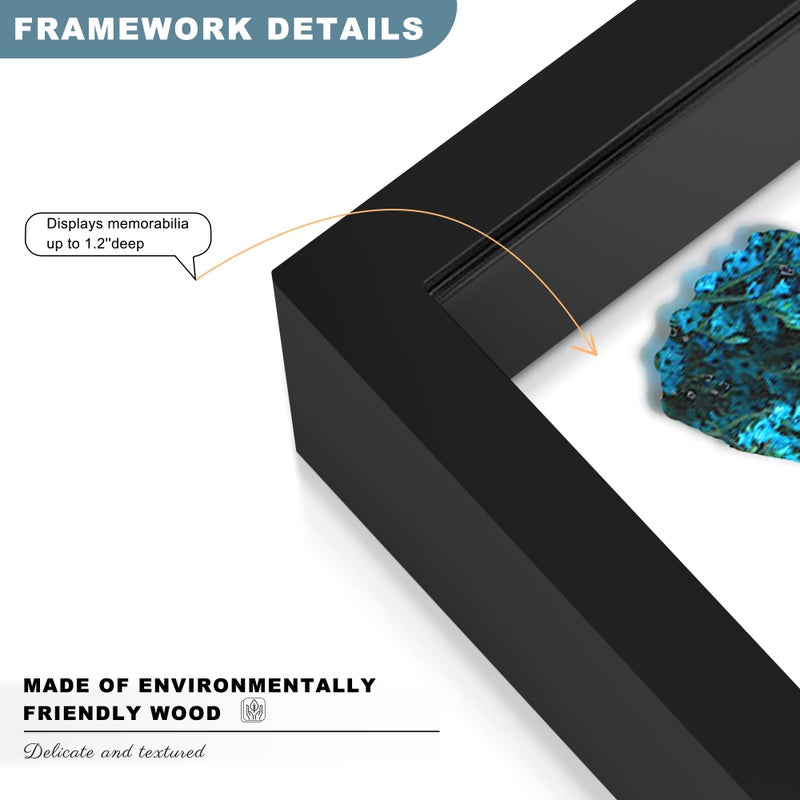 Picrit 10x10 Shadow Box Frame, Display Case Box with High Definition Real Glass and Black Back for Memorabilia, Baby Items, Wedding Memories, Crafts, Tickets and Photos, Black - Image 5