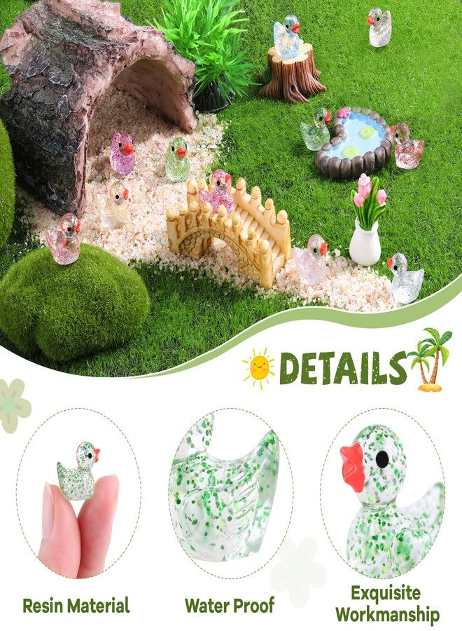 TINKRSTUFF 120PCS Mini Resin Glitter Ducks Assorted Colors Bulk, Tiny Cute Figures to Hide, Small Accessories Miniature Animals Kit for Cake Topper Garden Dollhouse Landscape Aquarium Ornaments DIY & Decor - Image 3