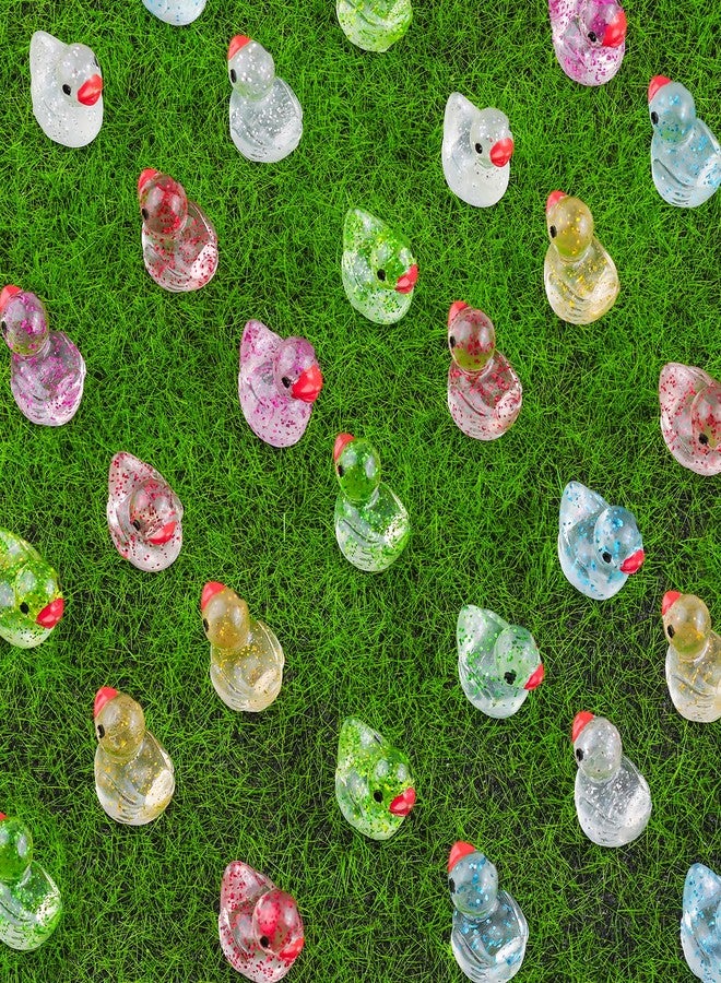 TINKRSTUFF 120PCS Mini Resin Glitter Ducks Assorted Colors Bulk, Tiny Cute Figures to Hide, Small Accessories Miniature Animals Kit for Cake Topper Garden Dollhouse Landscape Aquarium Ornaments DIY & Decor - Image 4