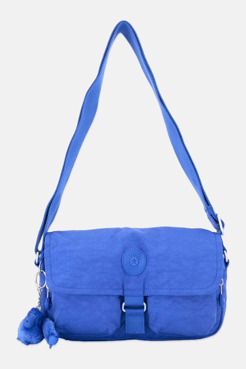 kipling Women Brand Logo Cross Body Bag With Keyring, Blue - Image 1