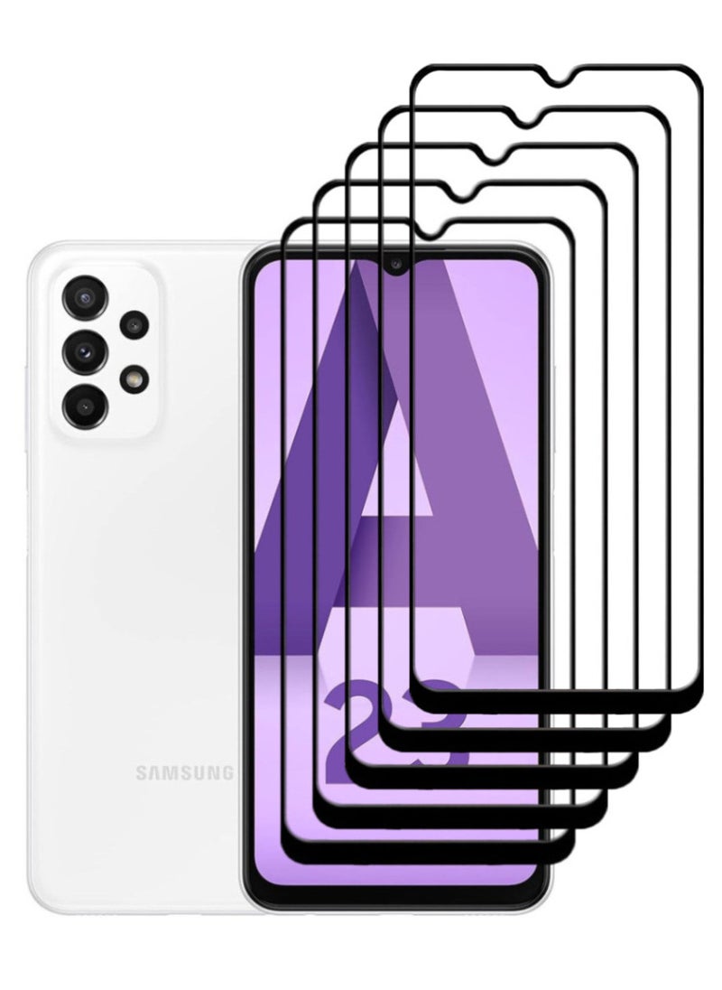ACLIX 5 Pieces Antistatic ESD Dustproof Premium Quality High Definition Tempered Glass Screen Protector Designed For Samsung Galaxy A23 - Image 1