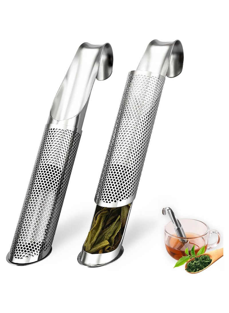 NQOOH Stainless Steel Tea Strainer – 2 Pieces – Herbal Tea Filter with Comfortable Handle – Easy to Clean for Daily Use - Image 3