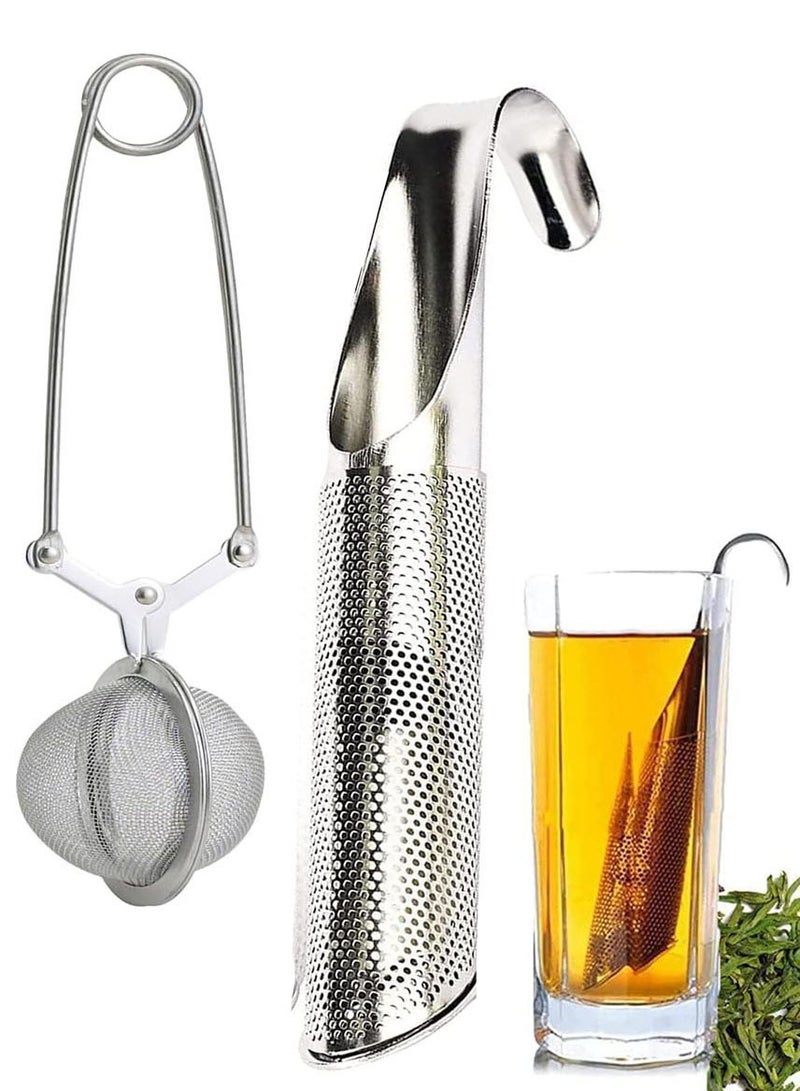 NQOOH Stainless Steel Tea Strainer – 2 Pieces – Herbal Tea Filter with Comfortable Handle – Easy to Clean for Daily Use - Image 1