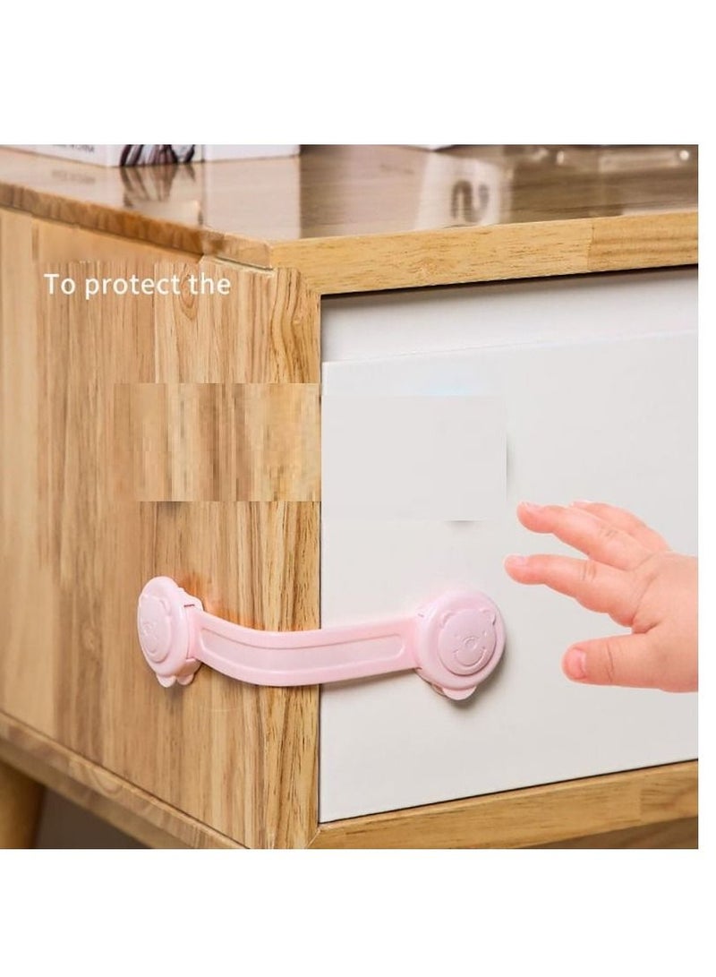 Drawer Lock Secure Lock Cabinet Door Anti-open Baby Protection Against Pinch Pink 3 Pcs - Image 4