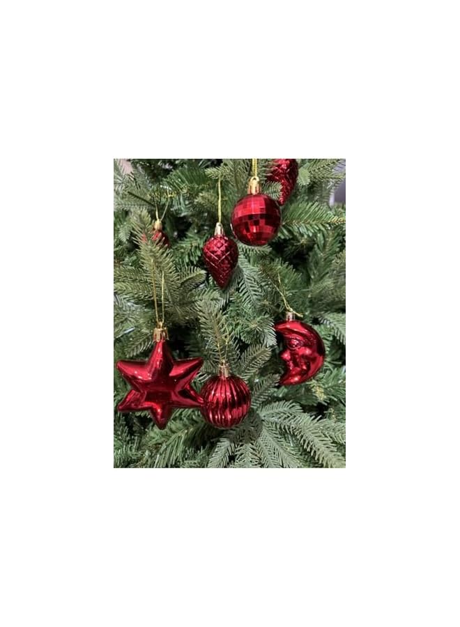 The Bros 27-Piece Red Assorted Christmas Tree Ornaments Set - Lightweight, Durable, Easy to Hang Ornaments - Vibrant Christmas Tree Decorations for Stunning Holiday Decor - Image 2