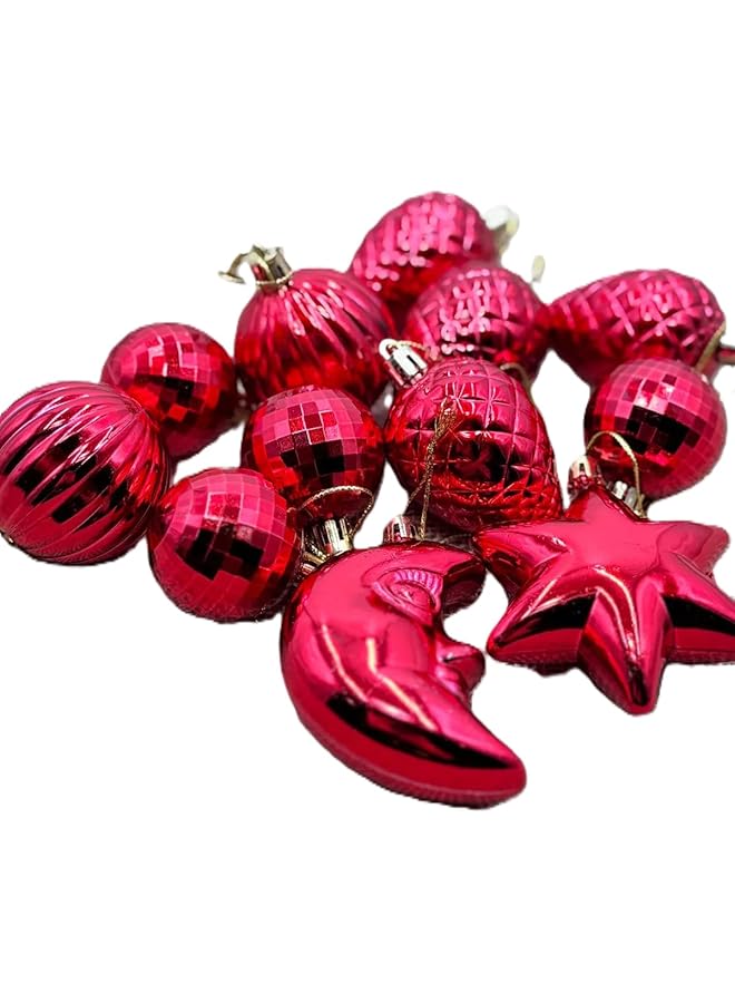 The Bros 27-Piece Red Assorted Christmas Tree Ornaments Set - Lightweight, Durable, Easy to Hang Ornaments - Vibrant Christmas Tree Decorations for Stunning Holiday Decor - Image 1