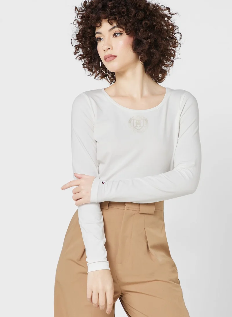 TOMMY HILFIGER Scoop Neck Knitted T-Shirt