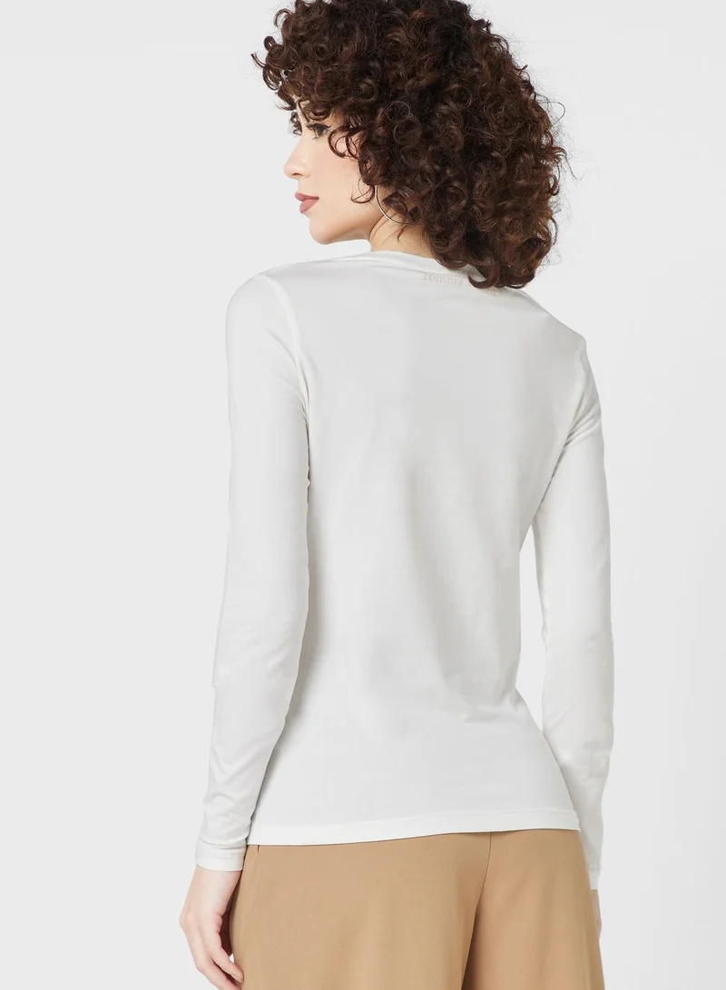 TOMMY HILFIGER Scoop Neck Knitted T-Shirt