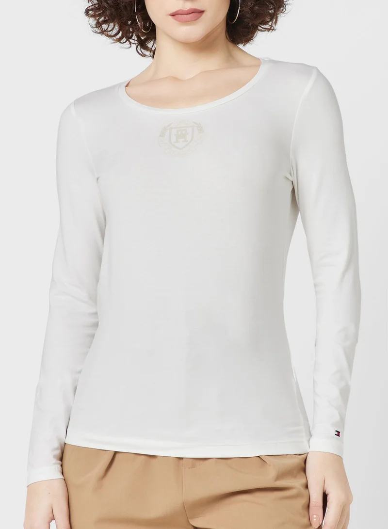 TOMMY HILFIGER Scoop Neck Knitted T-Shirt