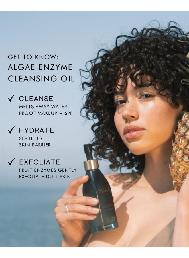 MARA Algae Enzyme Cleansing Oil Makeup Remover with Chia Moringa SkinSoothing Formula to Cleanse Hydrate Exfoliate Skin For All Skin Types 4 oz 120 ml - Image 4