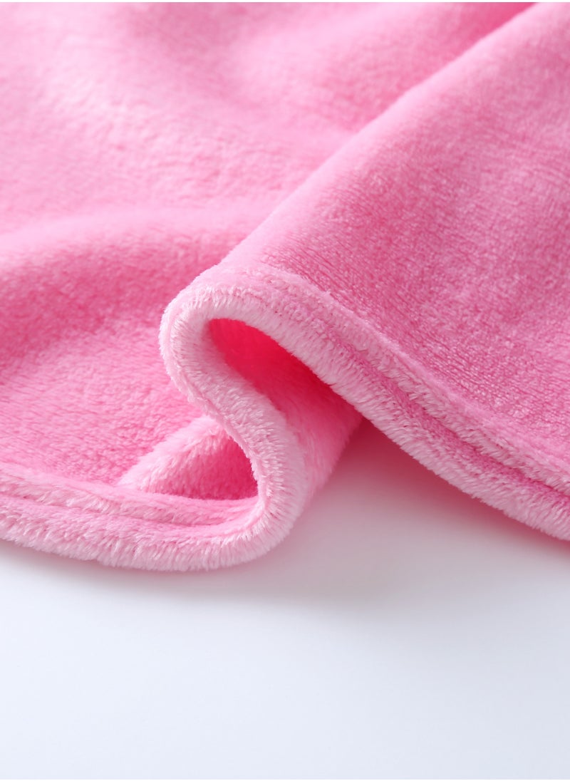 Loquat Solid Color Cloud Sable Blanket Office Nap Blanket Air Conditioned Roof Blanket Flannel Blanket Pink  - Image 3
