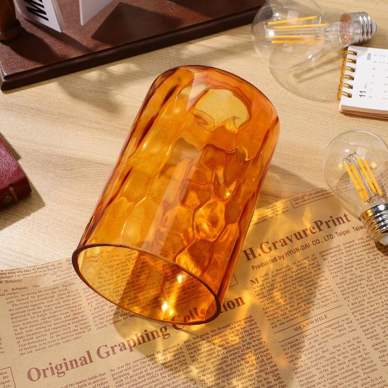 LABRIMP 3-Pack Small Glass Lamp Shade Cover 5.70X11.81X3.93In Decorative Ripple Texture Lampshades for Table Lamps Pendant Light Fixture Replacement - Image 5