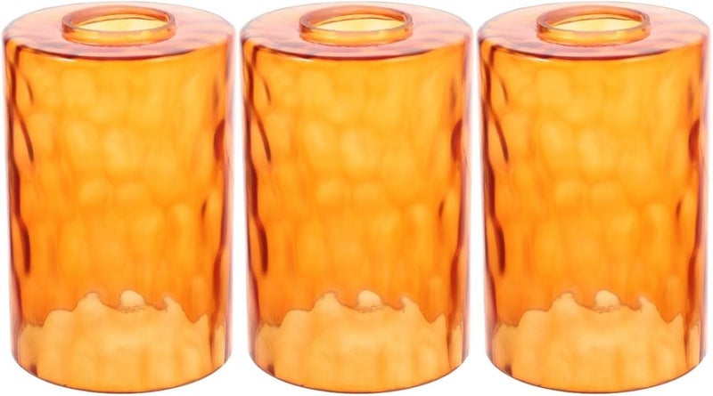 LABRIMP 3-Pack Small Glass Lamp Shade Cover 5.70X11.81X3.93In Decorative Ripple Texture Lampshades for Table Lamps Pendant Light Fixture Replacement - Image 1