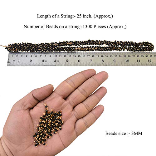 EmbroideryMaterial 3MM Black Loreal Charm Pearls Small Beads for Jewellery Making, Embroidery Work, Bracelet, Craft, Bag, DIY (1300 Pieces) - Image 4