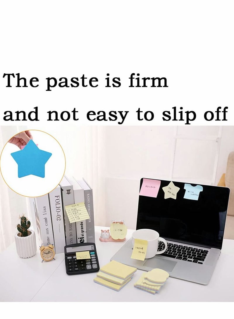 Sticky Notes, 500 Sheets Multicolor Star Shaped Colorful Memo, Funny Cute Self-Stick Removable for Office School, Business Home and Personal Use - Image 2
