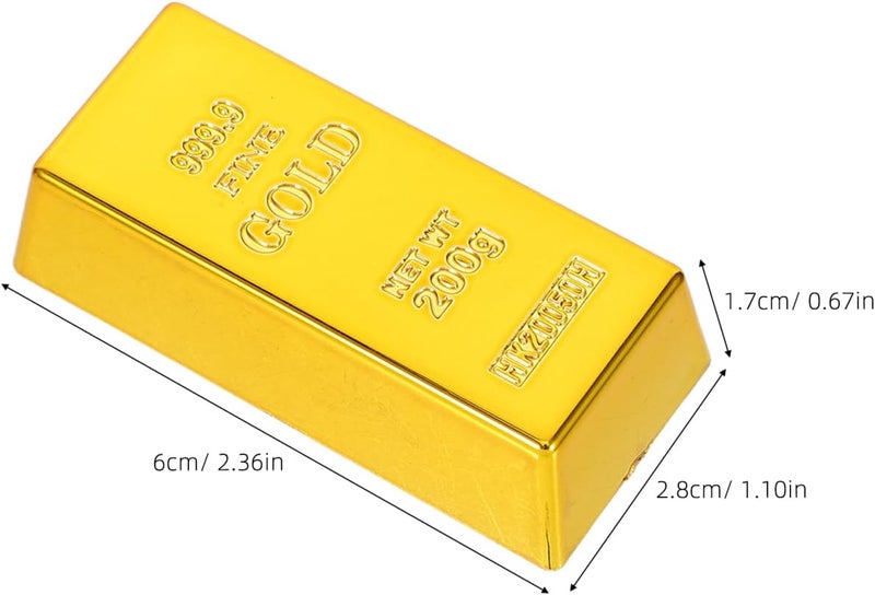 Vaguelly 10pcs Simulation Gold Bars Imitation Plastic Gold Bar Decor for Pirate Party Halloween and Stage Props Chic Design Compact for Boy Girl - Image 5