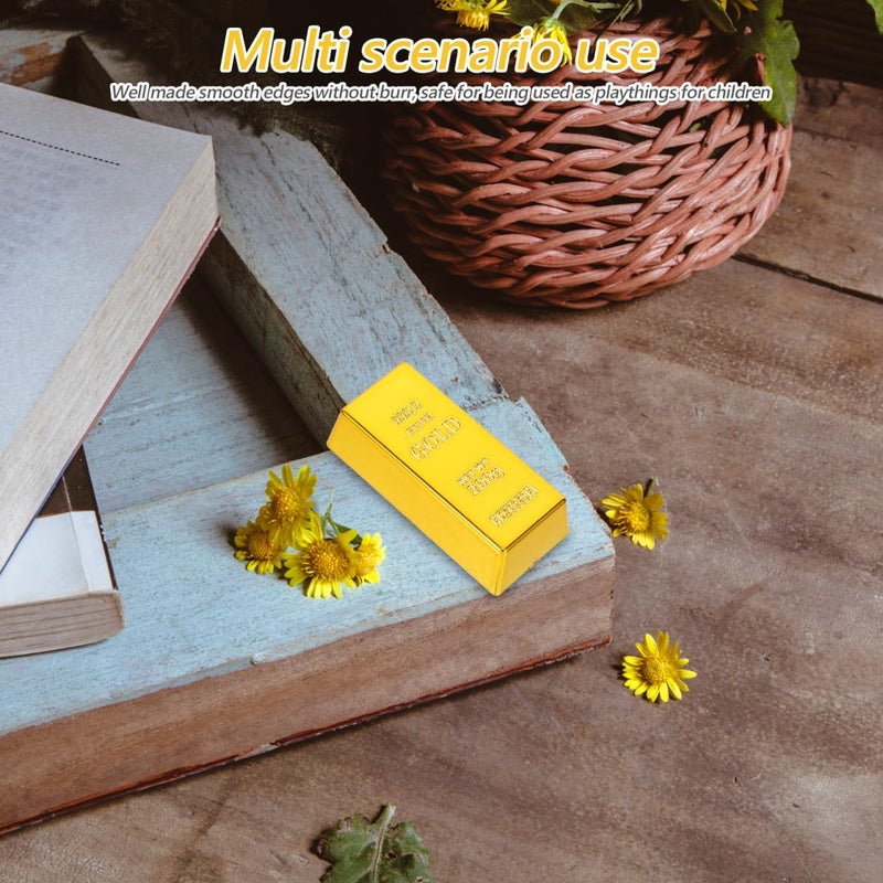 Vaguelly 10pcs Simulation Gold Bars Imitation Plastic Gold Bar Decor for Pirate Party Halloween and Stage Props Chic Design Compact for Boy Girl - Image 3