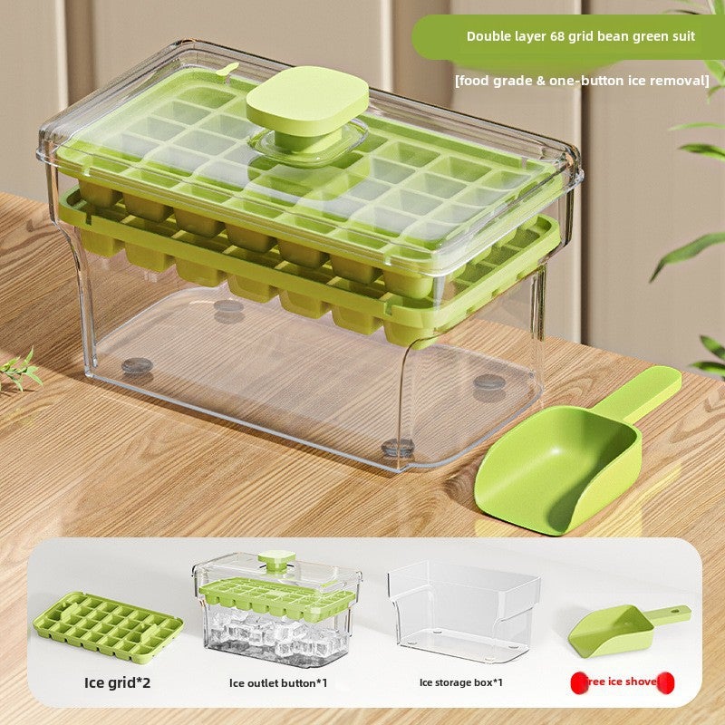 Easy-Pop Ice Cube Tray Mold for Quick Freezing Green 