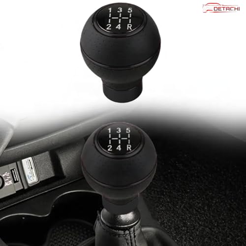 DETACHI Aluminium Gear Shifter 5-Speed, Anti-Slip Ball Knob, Glossy Black, Universal (Matte Black) - Image 3