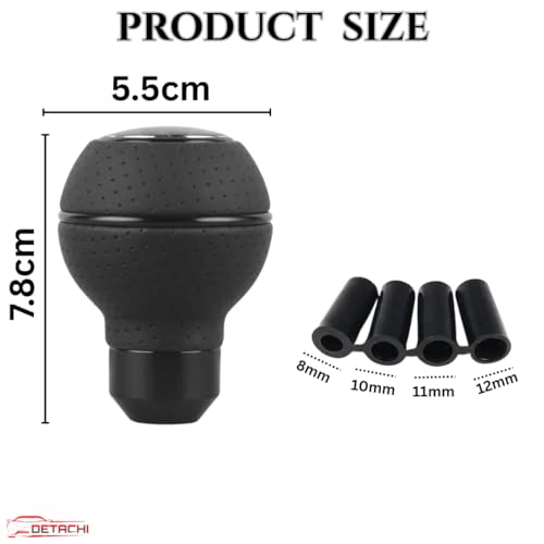 DETACHI Aluminium Gear Shifter 5-Speed, Anti-Slip Ball Knob, Glossy Black, Universal (Matte Black) - Image 5