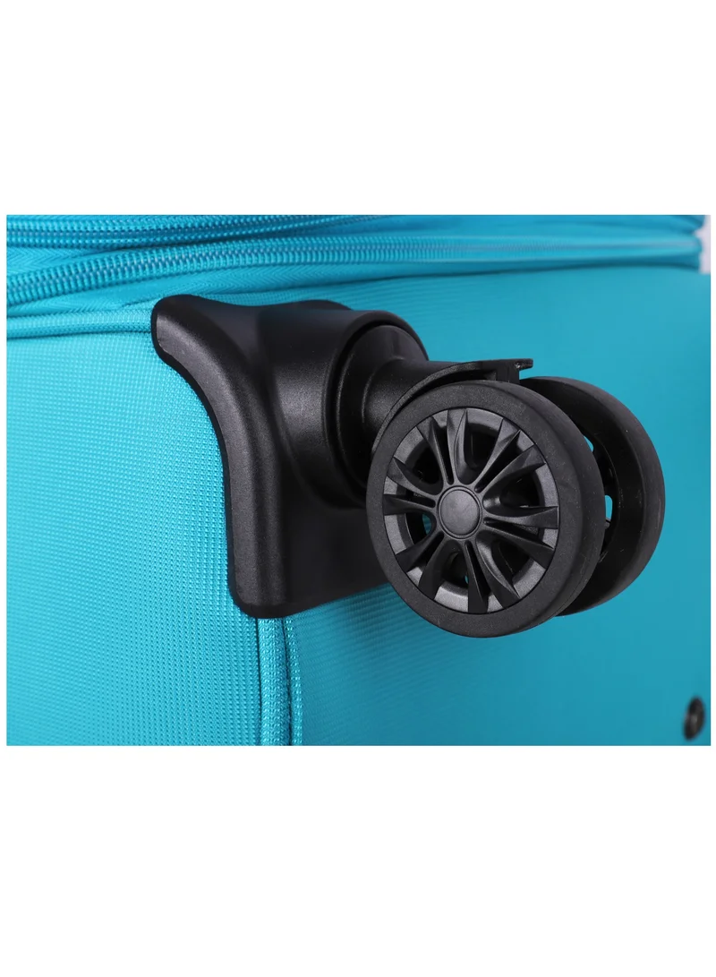 eminent Expandable Trolley Luggage Set of 3 Bag Soft Suitcase for Unisex Travel Polyester Shell Lightweight with TSA lock Double Spinner Wheels E777SZ Green
