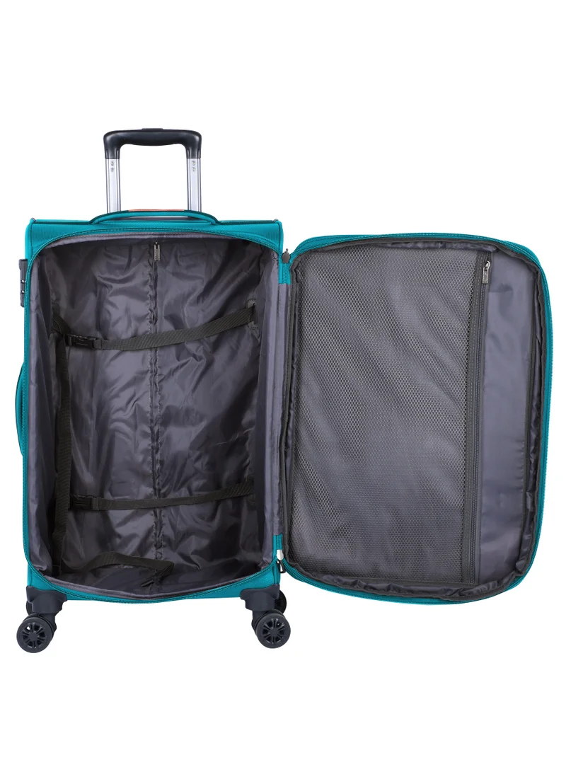 eminent Expandable Trolley Luggage Set of 3 Bag Soft Suitcase for Unisex Travel Polyester Shell Lightweight with TSA lock Double Spinner Wheels E777SZ Green