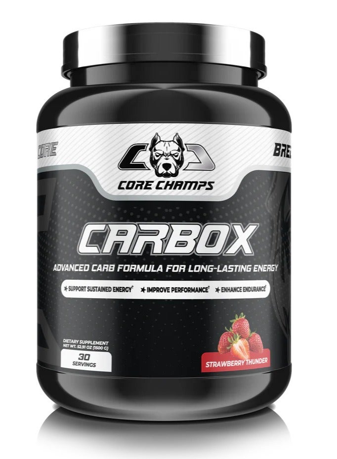 كور تشامبس كاربوكس من كور تشامبس - تركيبة كربوهيدرات متطورة للطاقة والقدرة على التحمل - وقود للتمرين والتعافي - مكمل غذائي مستدام للطاقة لتحسين الأداء والقدرة على التحمل (30 حصة، بنكهة الفراولة)
