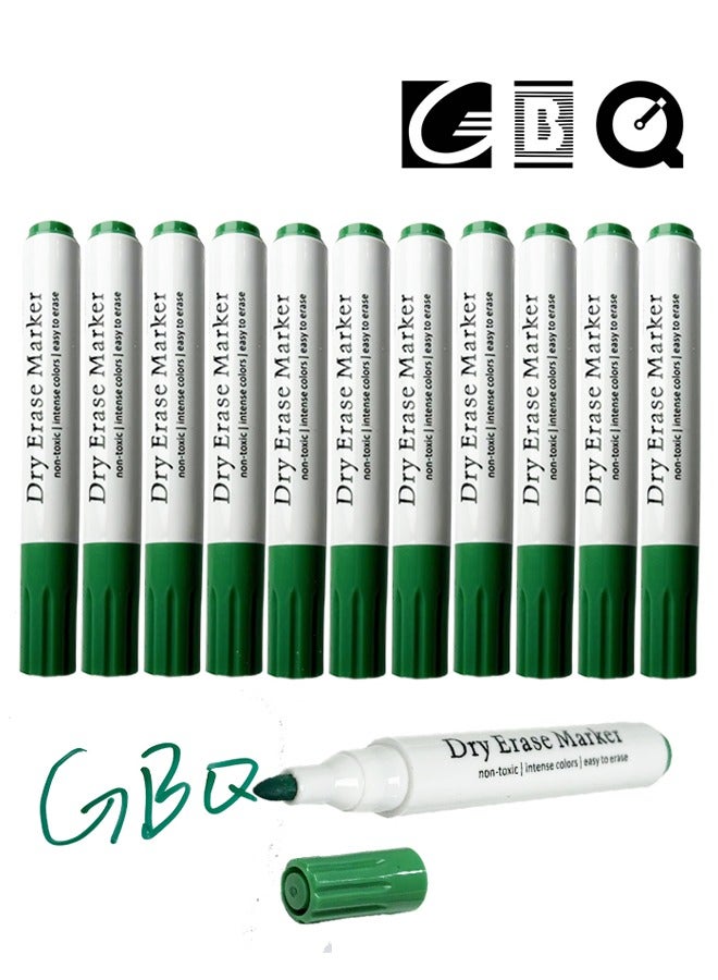 GBQ 12PCS Whiteboard Erasable Marker Set Green - Image 1