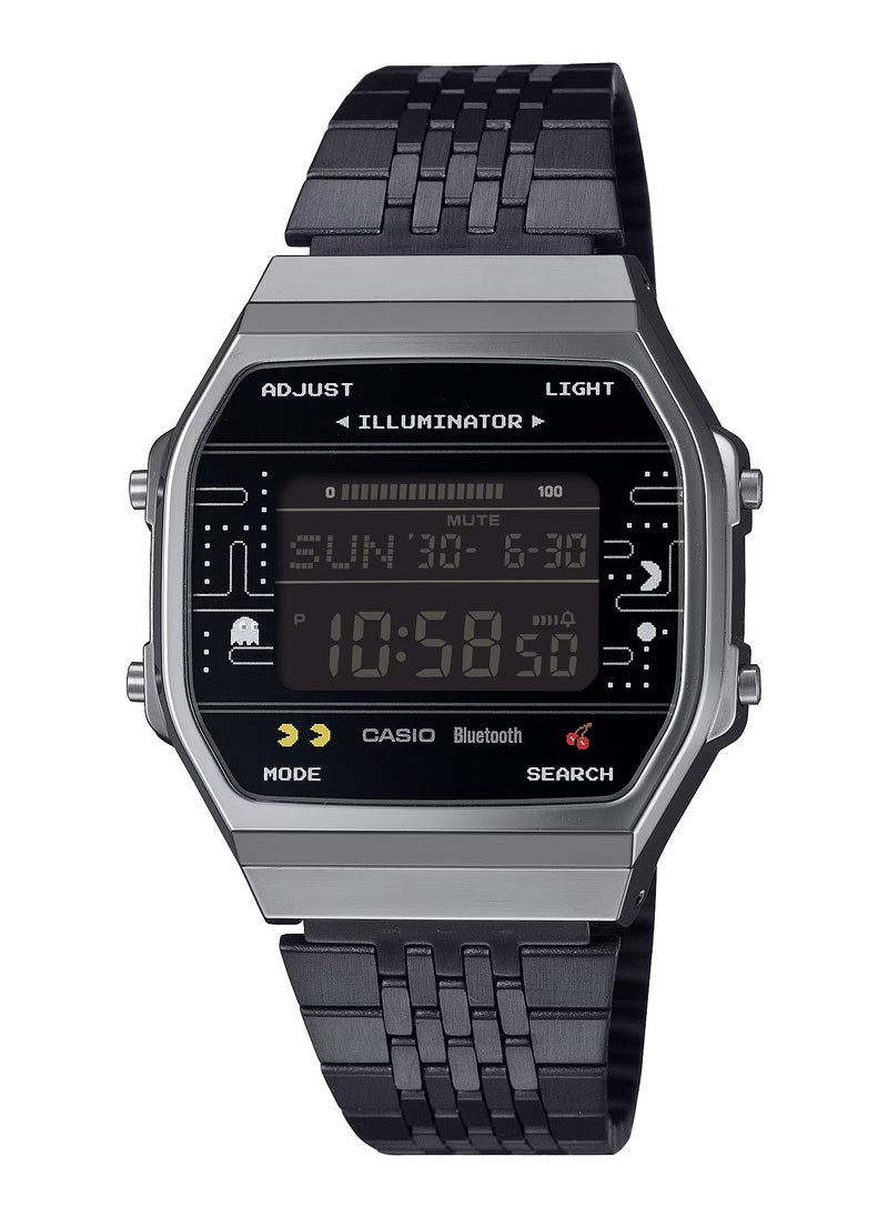 CASIO Pac-Man Edition Digital Bluetooth Stainless Steel Watch ABL-100WEPC-1B  - Image 1