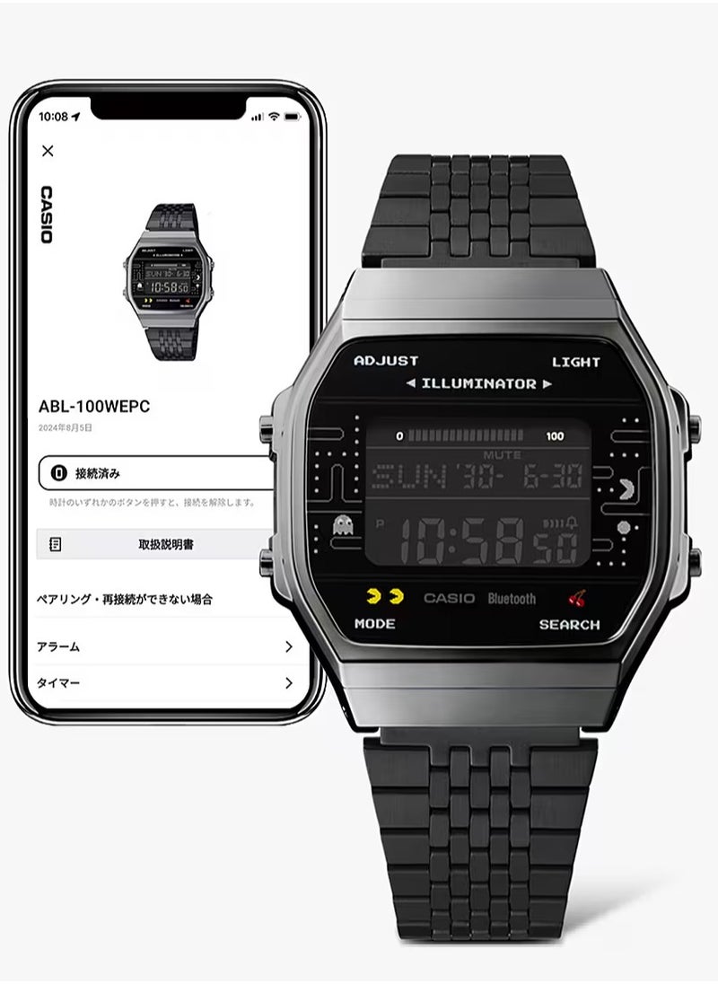 CASIO Pac-Man Edition Digital Bluetooth Stainless Steel Watch ABL-100WEPC-1B  - Image 5