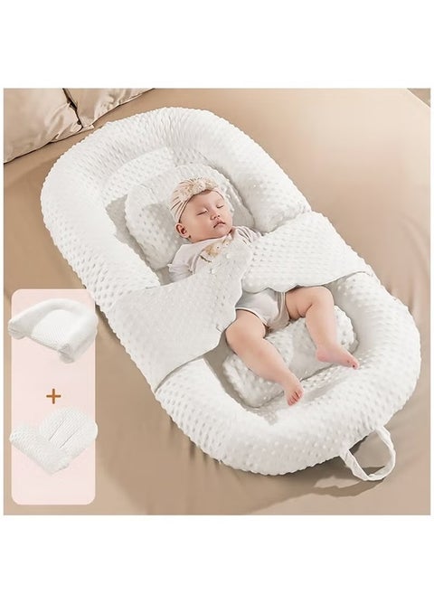 100% Cotton Breathable Baby Lounger Nest, 0 - 12 Months, White