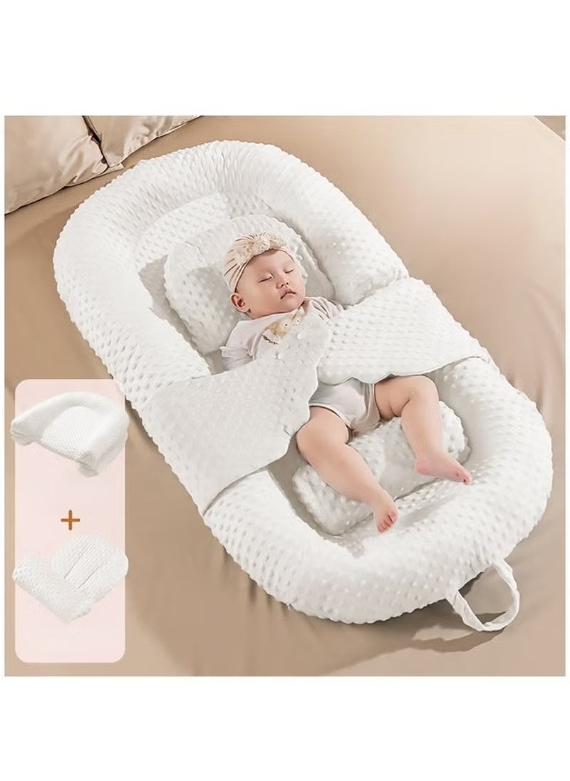 100% Cotton Breathable Baby Lounger Nest, 0 - 12 Months, White